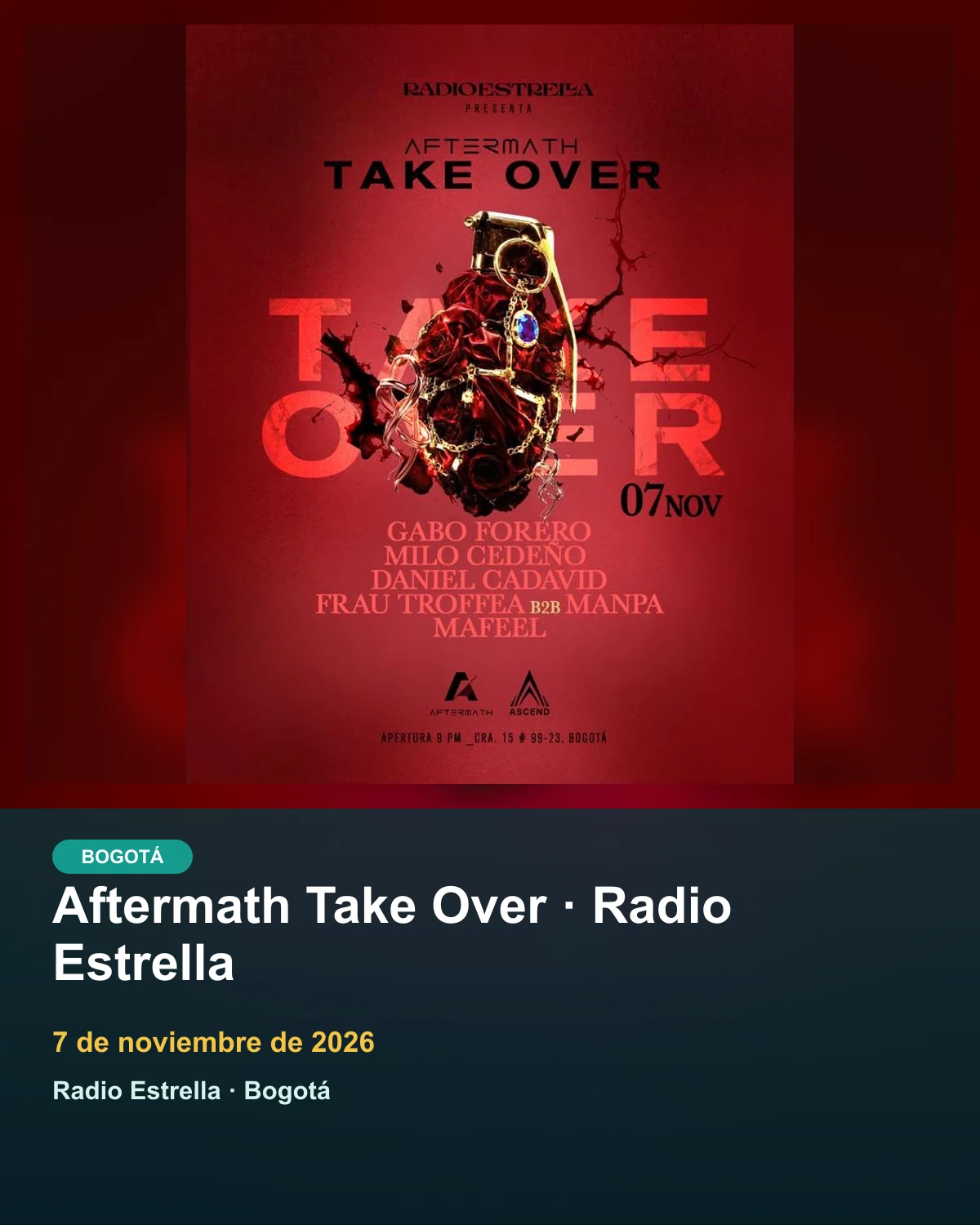Aftermath Take Over · Radio Estrella