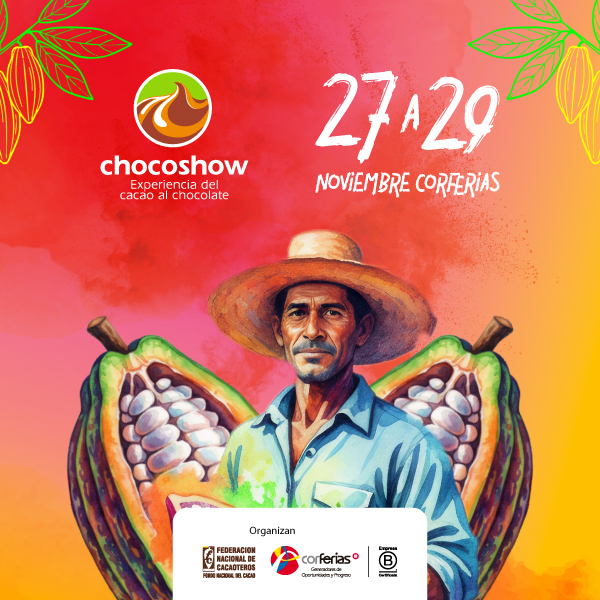 Pieza promocional oficial de Chocoshow 2026 en Bogotá.