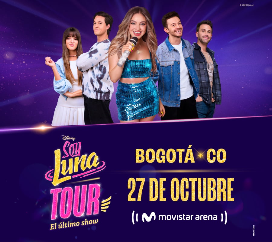 Afiche oficial de Soy Luna Tour – El último show en Bogotá, 27 de octubre de 2026.