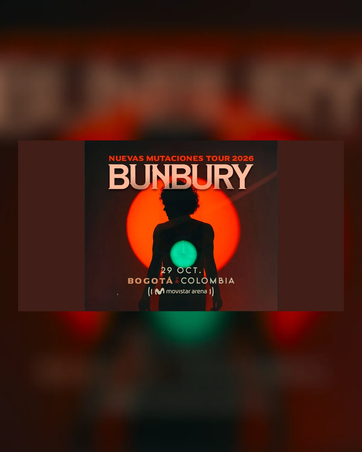 Afiche o imagen promocional de Enrique Bunbury en concierto