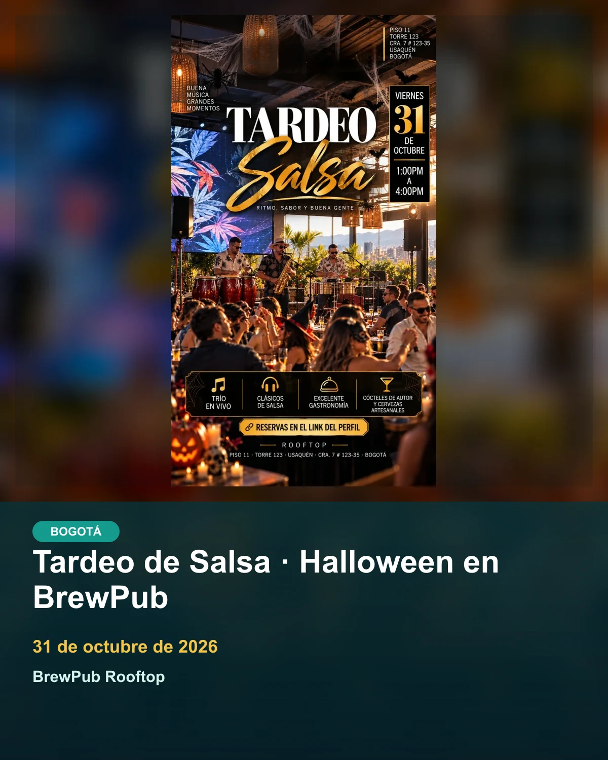 Halloween en BrewPub · Salsa y crossover