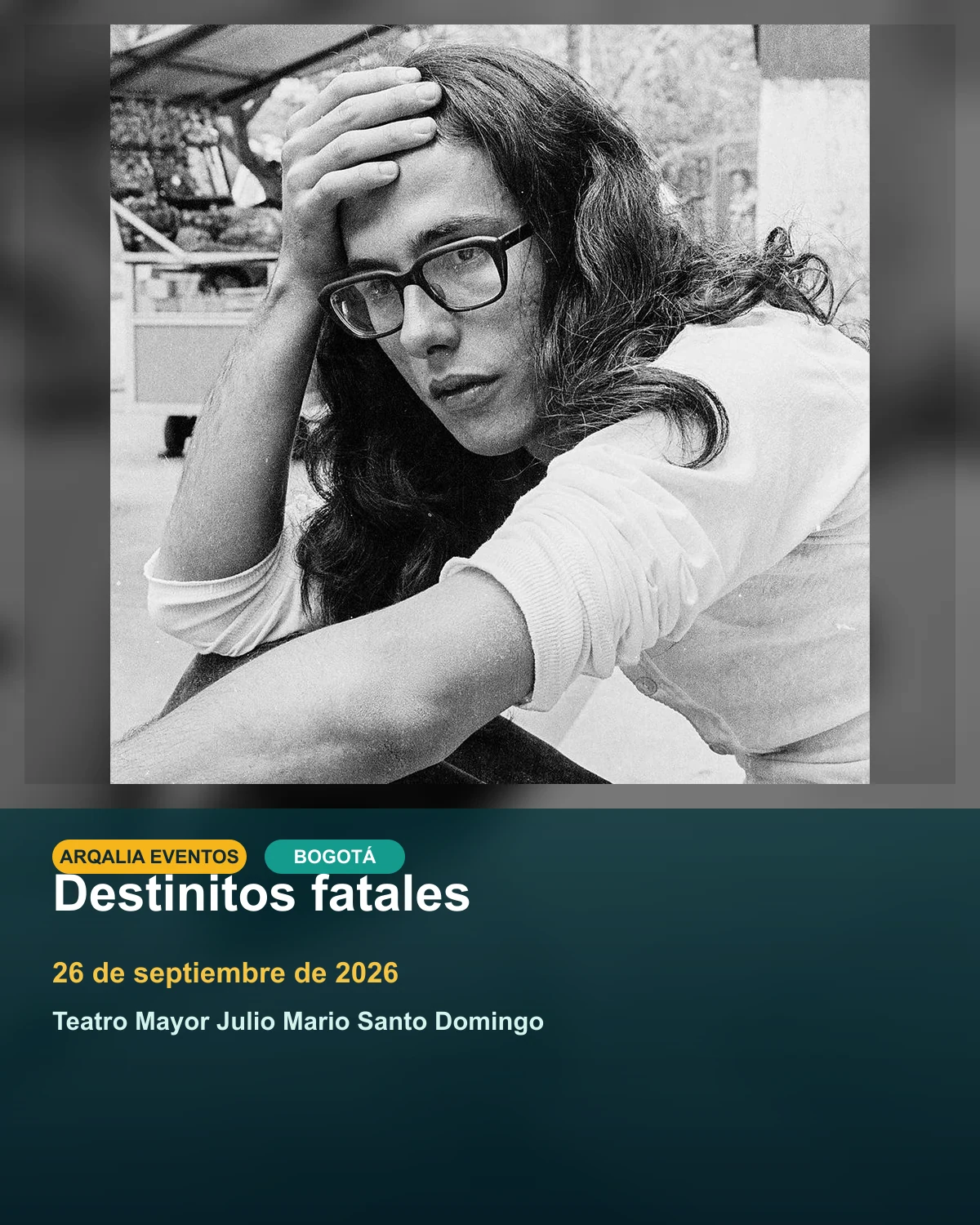 Portada de Destinitos fatales en Bogotá, creada con imagen promocional oficial.