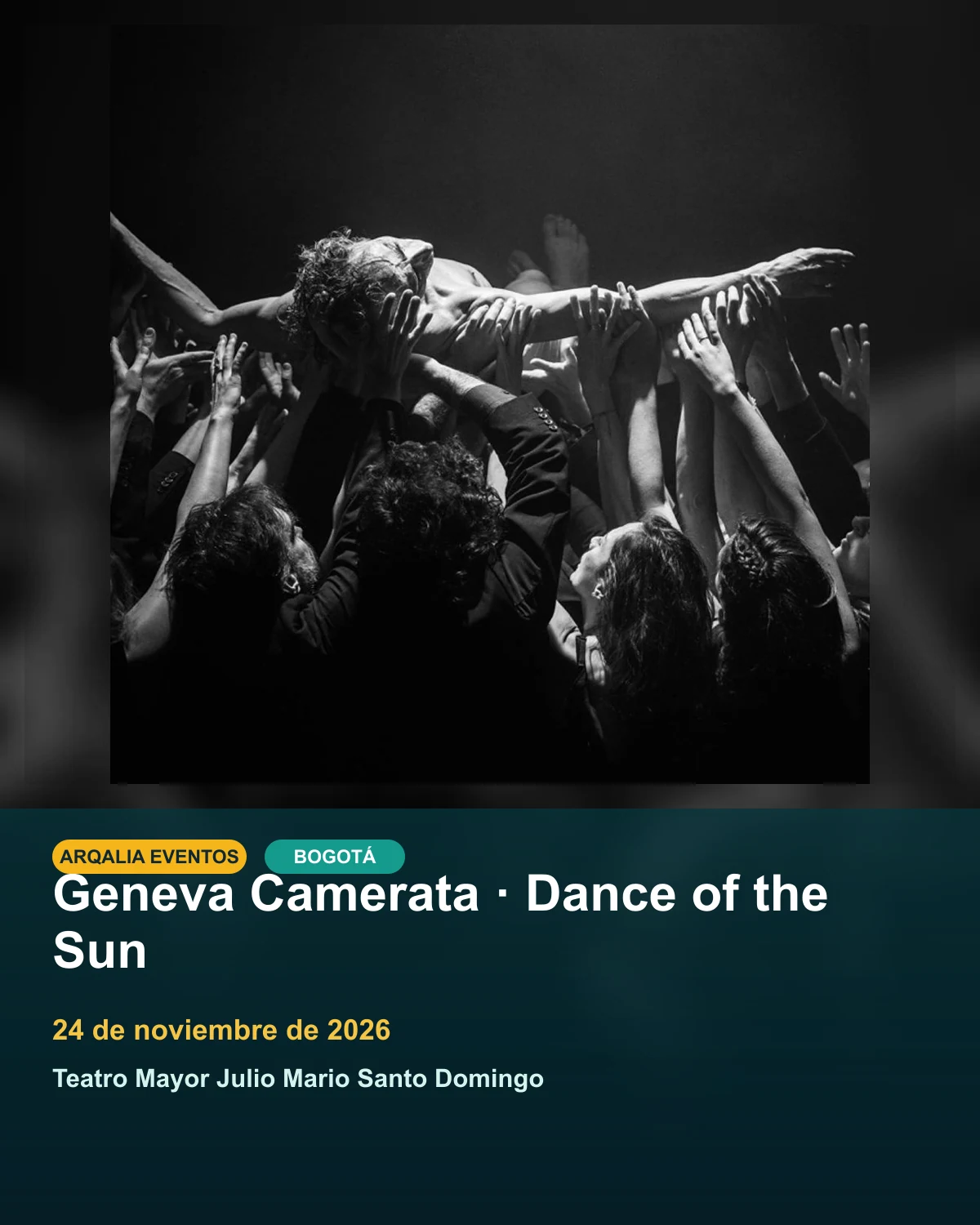 Portada de Geneva Camerata · Dance of the Sun en Bogotá, creada con imagen promocional oficial.