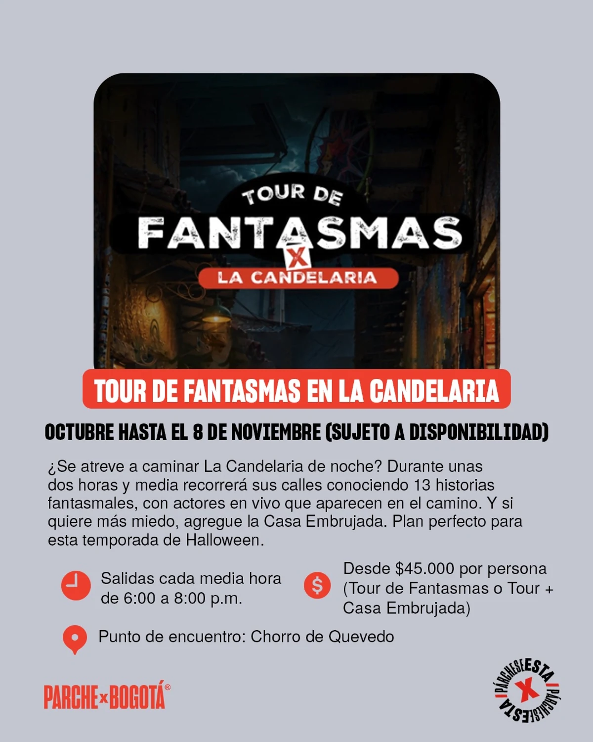 Tour de Fantasmas por La Candelaria · temporada de Halloween