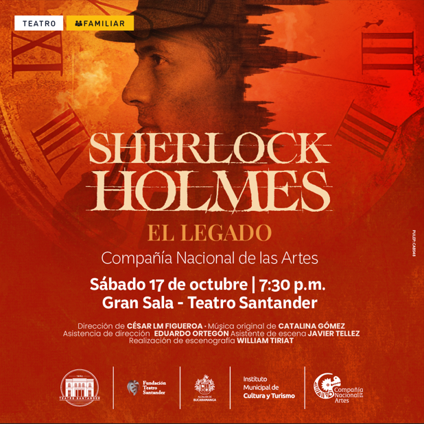 Afiche oficial de Sherlock Holmes – El legado en Bucaramanga, 17 de octubre de 2026.