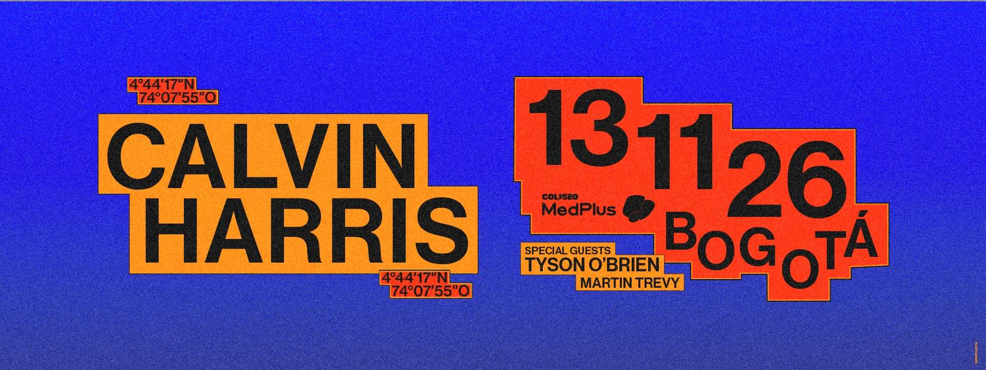 Pieza promocional oficial de Calvin Harris 2026 en Cota.