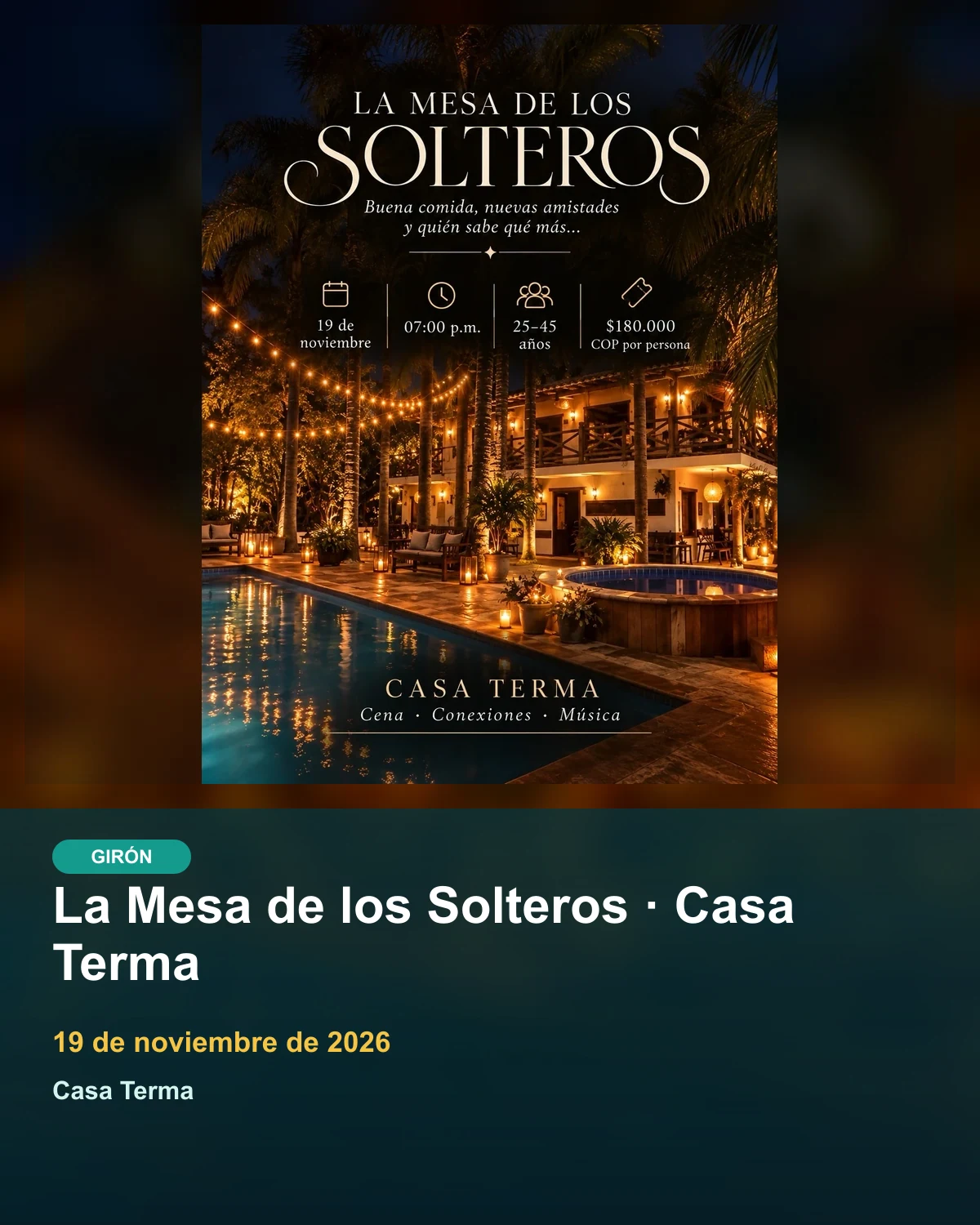La Mesa de los Solteros · Casa Terma