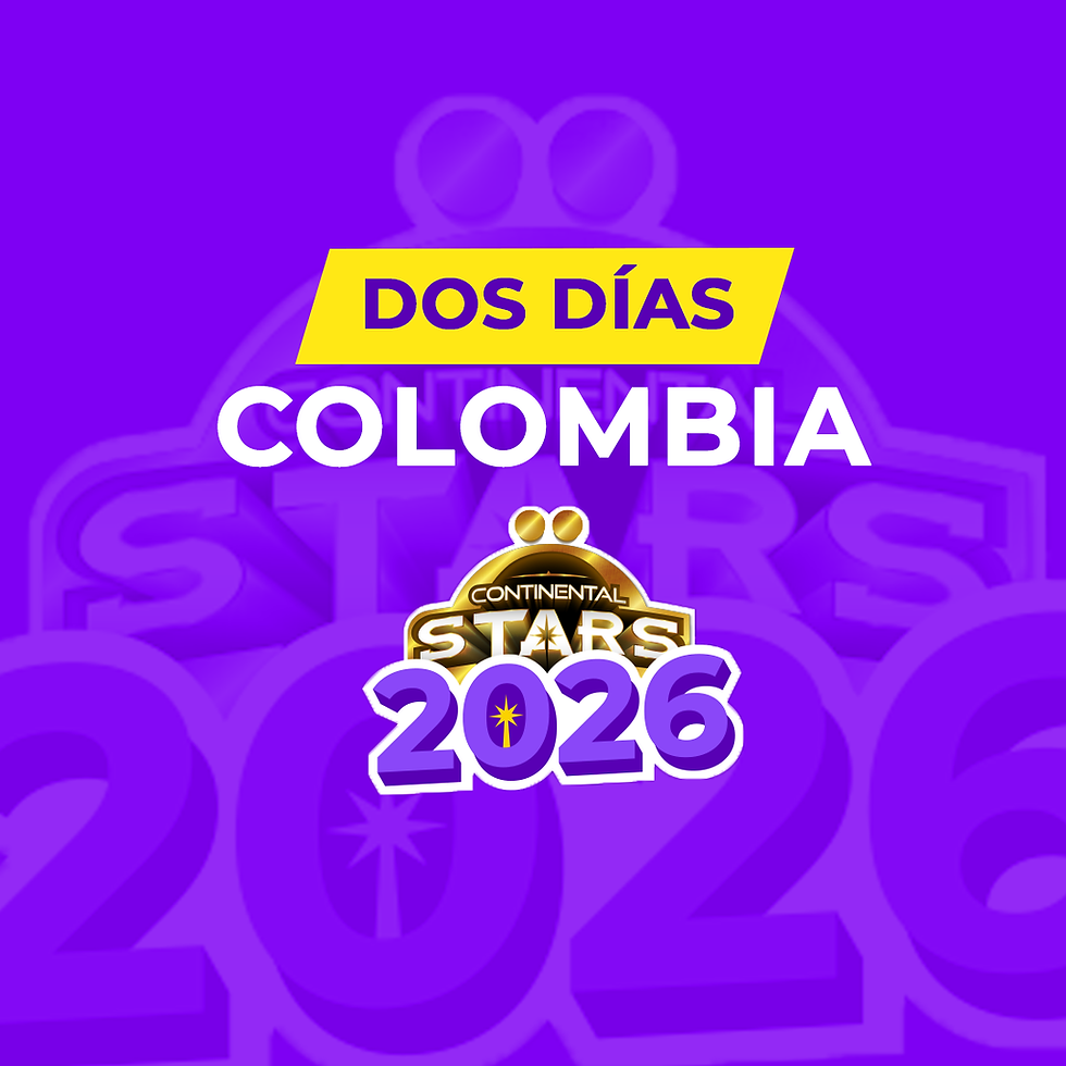 Pieza oficial del pase de dos días de Continental Stars Colombia 2026.