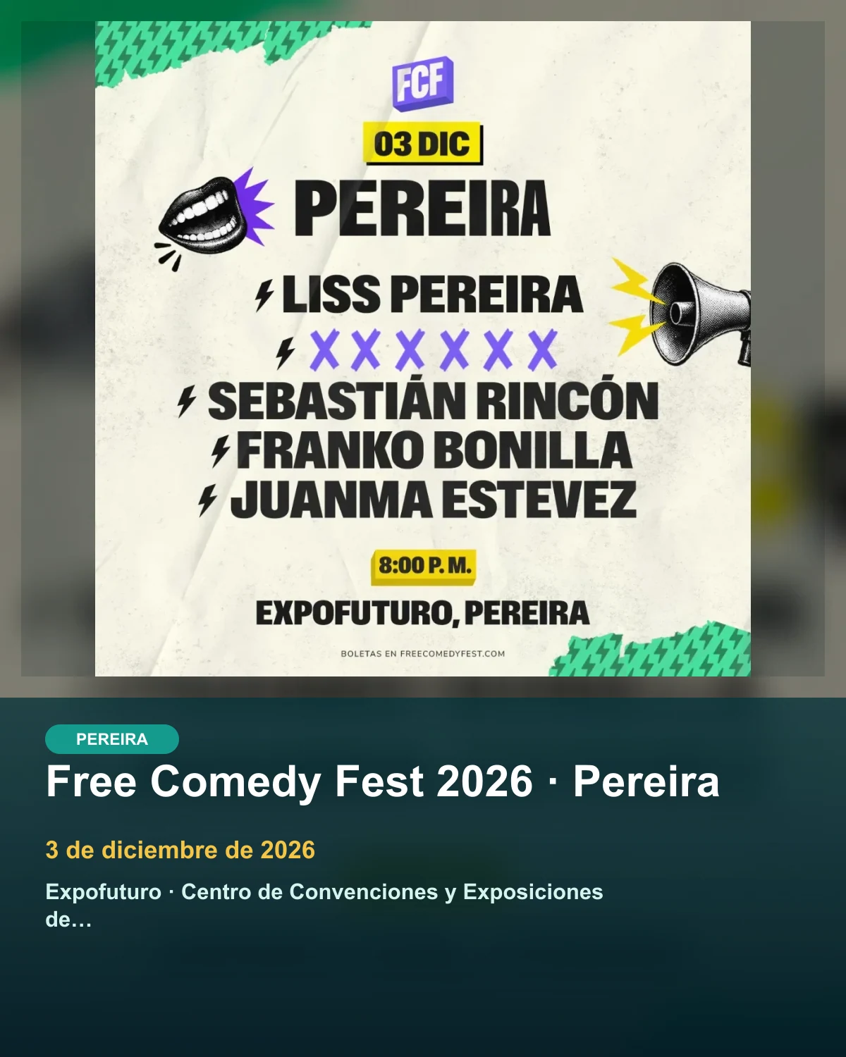 Free Comedy Fest 2026 · Pereira