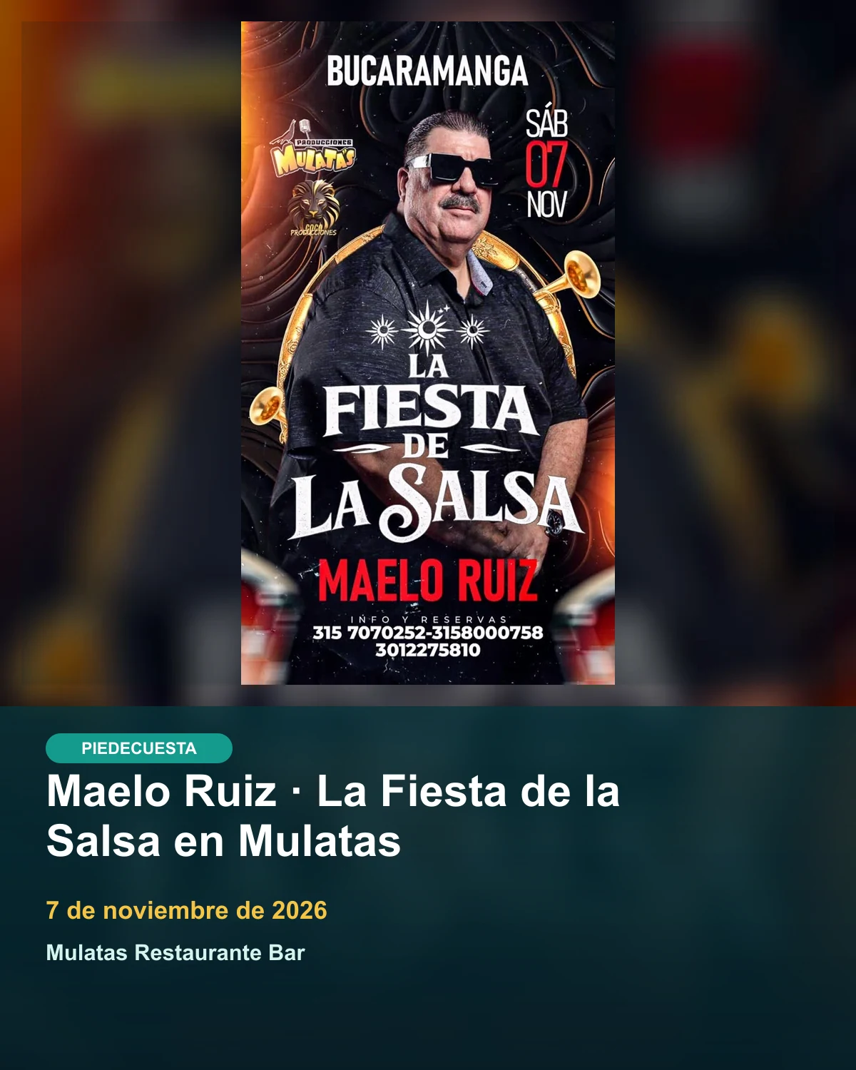 Maelo Ruiz · La Fiesta de la Salsa en Mulatas