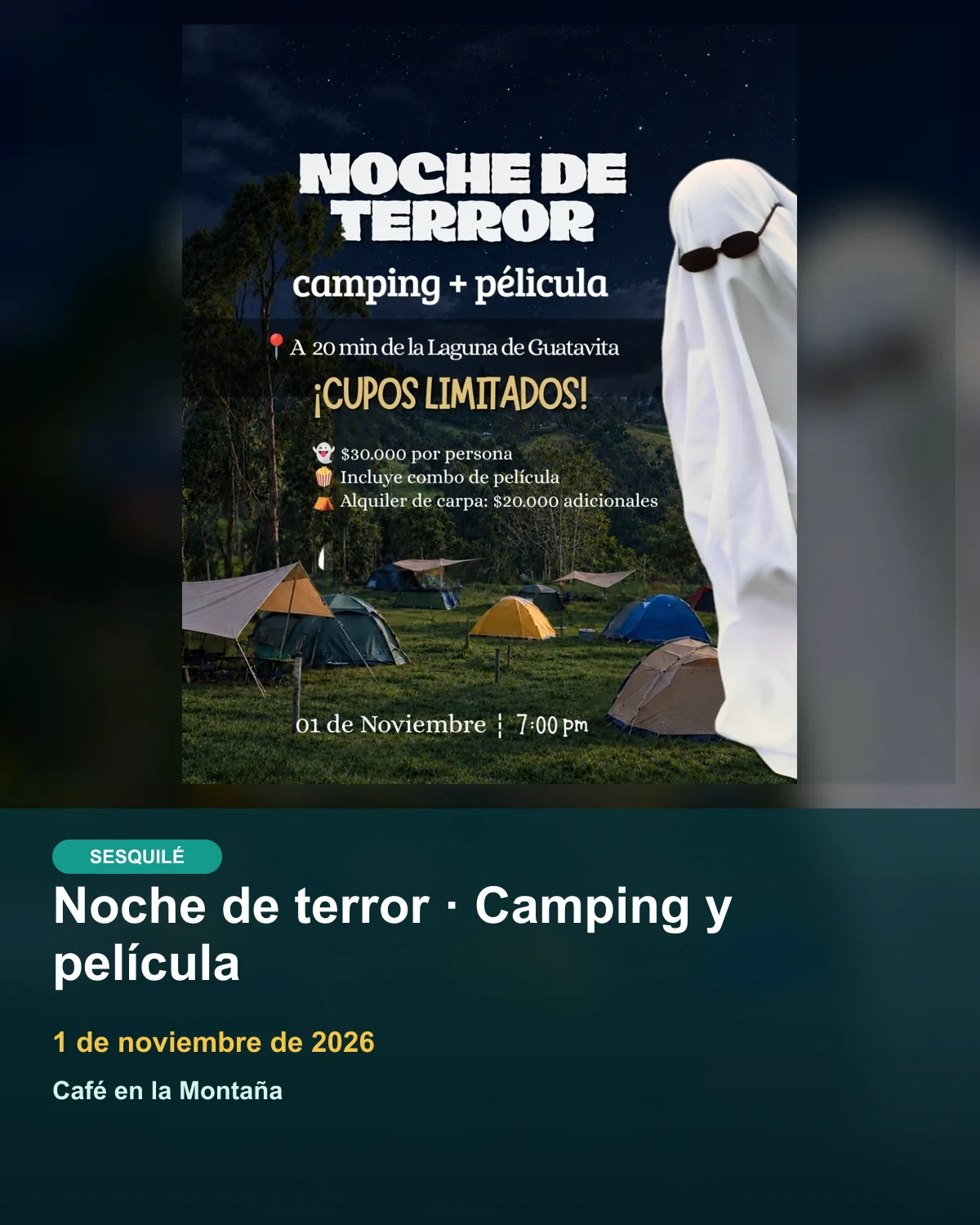 Noche de terror · Camping y película